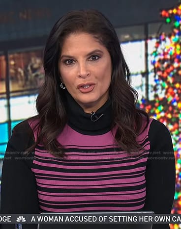 Darlene’s black and pink striped knit dress on Today