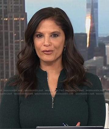 Darlene’s green ribbed zip dress on Today