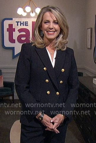 Deborah Norville’s navy suit on The Talk