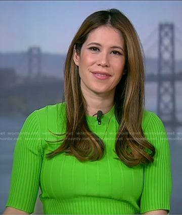 Deirdre’s green ribbed dress on NBC News Daily