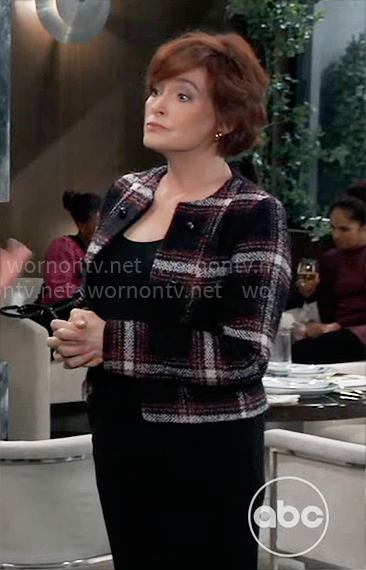 Diane’s checked tweed jacket on General Hospital