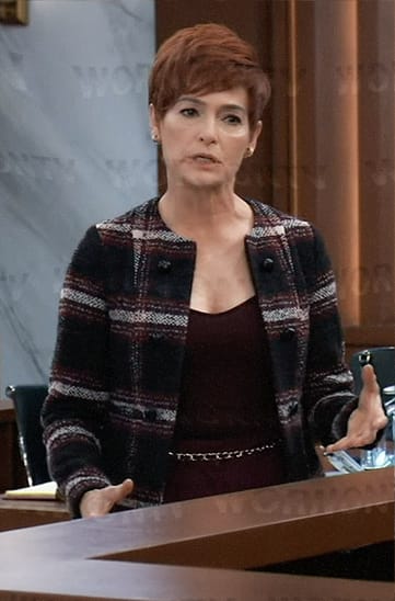 Diane’s checked tweed jacket on General Hospital