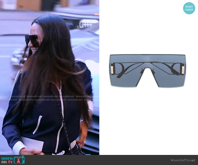 Dior 30Montaigne Mask Sunglasses worn by Lisa Barlow on The Real Housewives of Salt Lake City