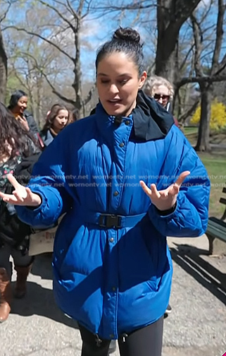 Donna’s blue belted puffer jacket on Today