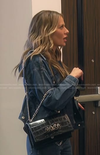 Dorit’s layered denim jacket on The Real Housewives of Beverly Hills