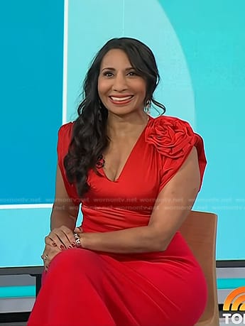 Dr. Taz Bhatia’s red rosette top on Today