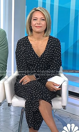 Dylan’s black polka dot jumpsuit on Today