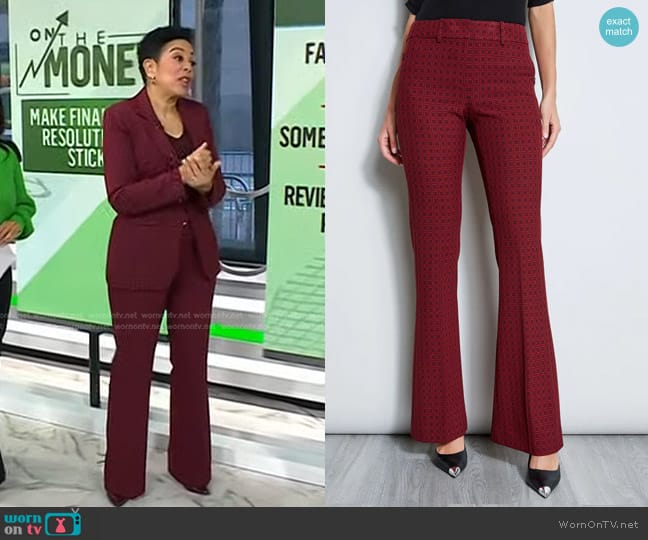 Elie Tahari Deco Jacquard Fit & Flare Pant worn by Sharon Epperson on Today