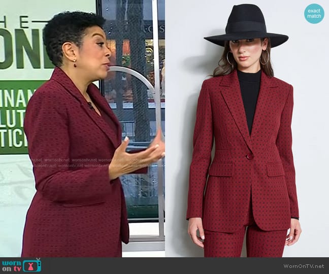 Elie Tahari Deco Jacquard Blazer worn by Sharon Epperson on Today
