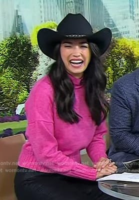 Emilie’s metallic pink sweater on Today