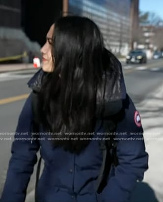 Emilie’s navy down coat on Today