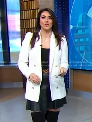 Erielle’s white textured blazer on Good Morning America