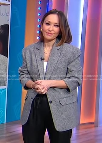 Eva’s grey oversized blazer on Good Morning America