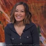 Eva’s navy ribbed button front dress on Good Morning America