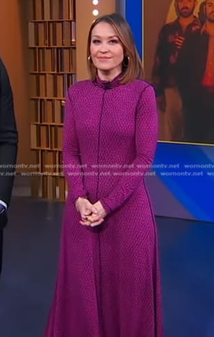 Eva’s purple check dress on Good Morning America