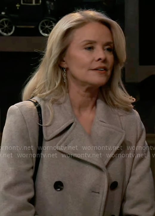 Felicia’s beige peacoat on General Hospital