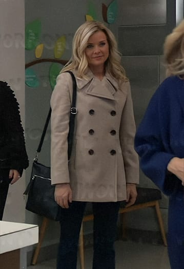 Felicia’s beige peacoat on General Hospital