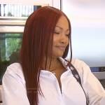 Garcelle’s black medusa print suspenders on The Real Housewives of Beverly Hills