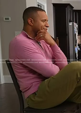 Craig Melvin’s pink quarter-zip sweater on Today