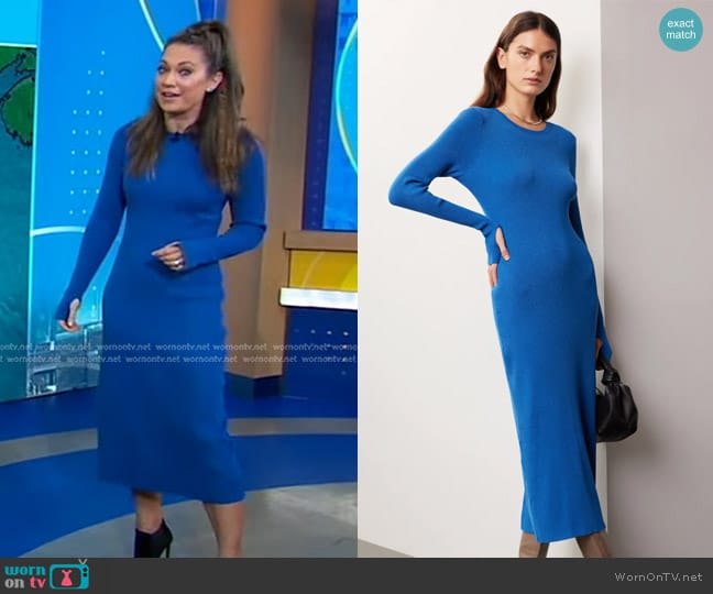 Great Jones Midi Dress in Cobalt Blue worn by Ginger Zee on Good Morning America