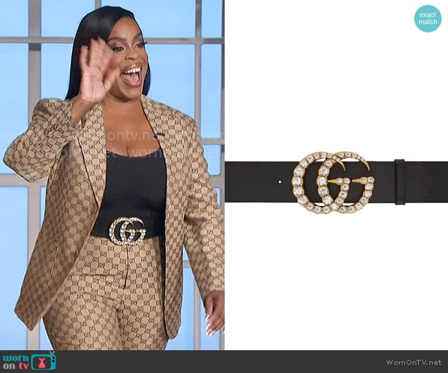 Gucci Crystal GG Belt worn by Niecy Nash on The Talk