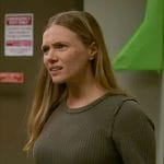 Hailey’s olive green thermal top on Chicago PD