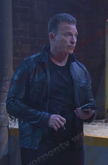 Harris’s black leather zip jacket on Days of our Lives