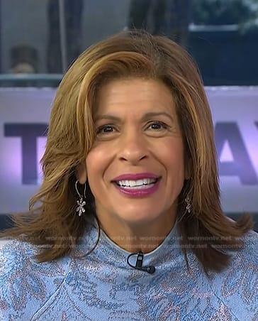 Hoda’s silver floral drop earrings on Today