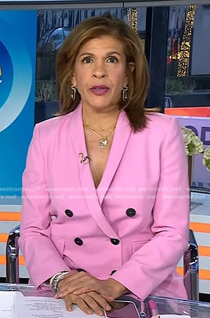 Hoda’s pink double breasted blazer on Today