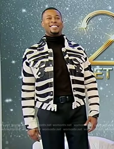 J. Alphonse Nicholson’s black and white striped jacket on Tamron Hall Show