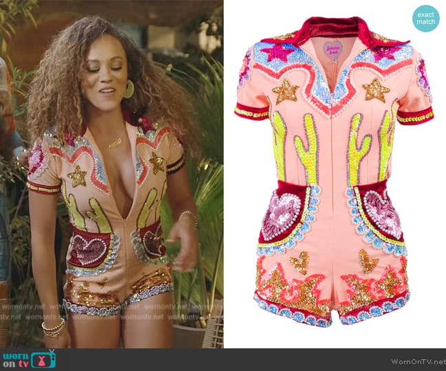 Jackalope Land The Neon Kidd Desert Romper worn by Ashley Darby on The Real Housewives of Potomac