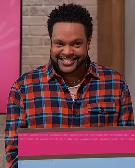 Jawn’s blue and red check shirt on Sherri