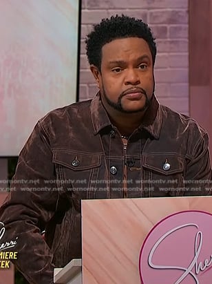 Jawn’s red coated denim jacket on Sherri