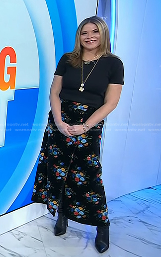 Jenna’s black floral maxi skirt on Today