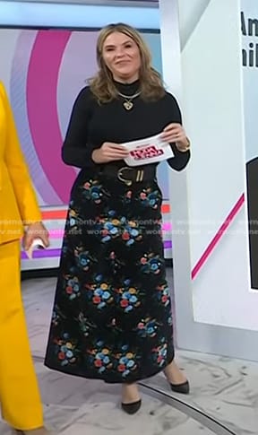 Jenna’s black floral maxi skirt on Today