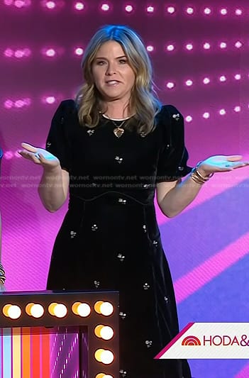 Jenna’s black floral velvet dress on Today