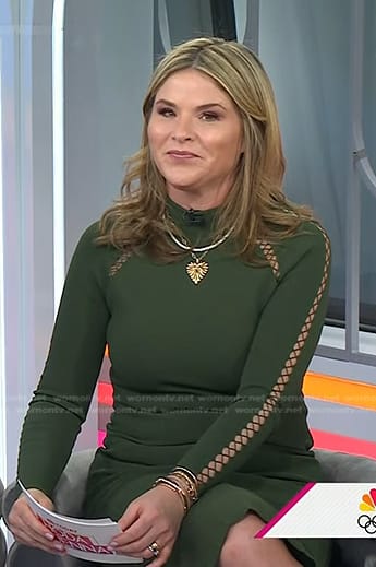 Jenna’s green cutout long sleeve dress on Today