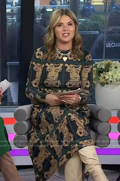 Jenna’s tiger mosiac print dress on Today