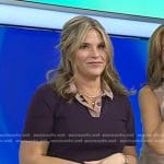 Jenna’s purple knit collar polo and beige corduroy skirt on Today