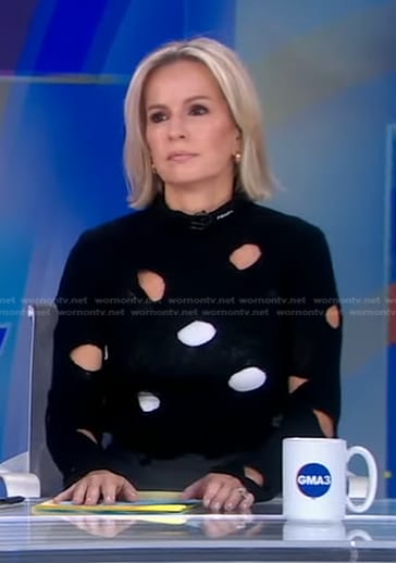 Jennifer’s black cutout knit sweater on Good Morning America
