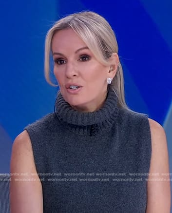 Jennifer’s grey sleeveless turtleneck sweater on Good Morning America