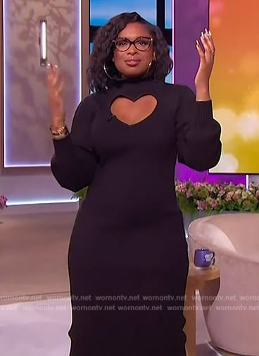 Jennifer’s black heart cutout dress on The Jennifer Hudson Show
