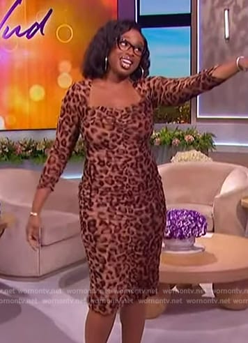 Jennifer’s leopard print ruched dress on The Jennifer Hudson Show