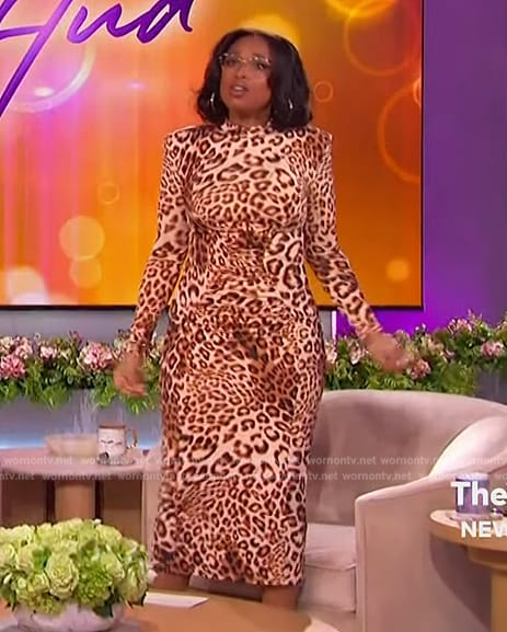 Jennifer’s leopard print ruched dress on The Jennifer Hudson Show