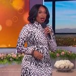 Jennifer’s white leopard print mini dress on The Jennifer Hudson Show