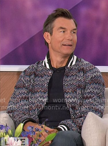 Jerry’s zig zag bomber jacket on The Talk