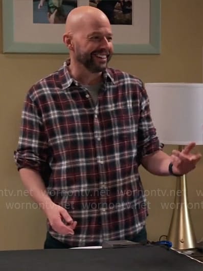 Jim’s blue and red plaid shirt on Extended Family