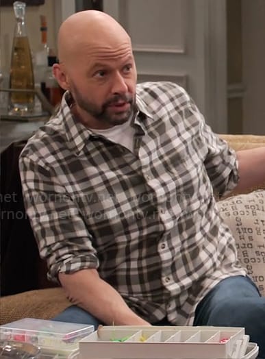 Jim’s white plaid button down shirt on Extended Family