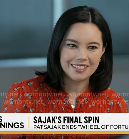 Jo Ling Kent’s red floral blouse on CBS Mornings