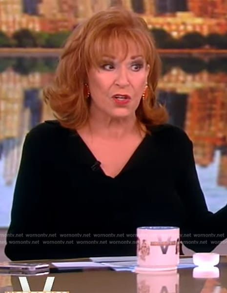 Joy’s black bell sleeve sweater on The View